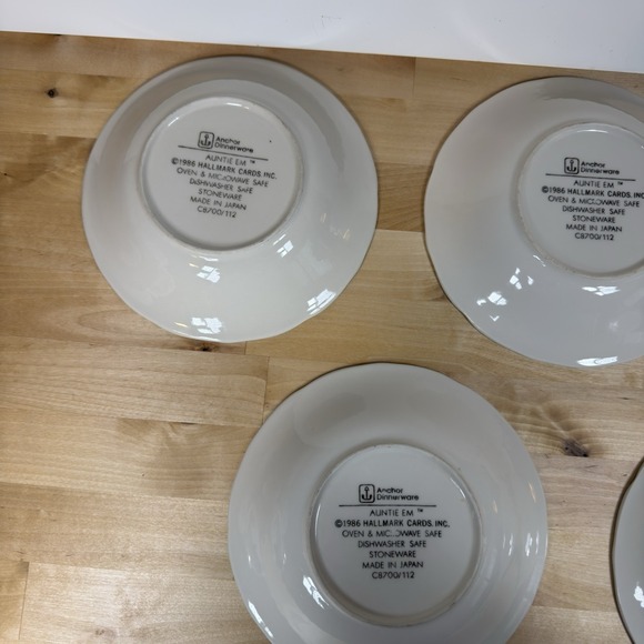 1986 Anchor Hocking AUNTIE EM 7.75" Set of 5 Coupe Soup Bowls Hallmark Cards - Picture 11 of 16